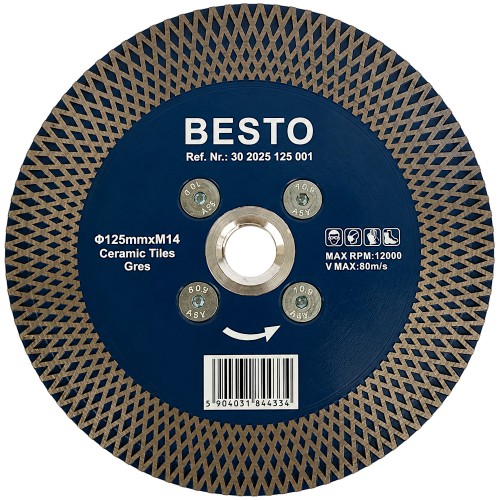 BESTO Tarcza diamentowa RHOMBUS 125mm M14 do gresu, ceramiki