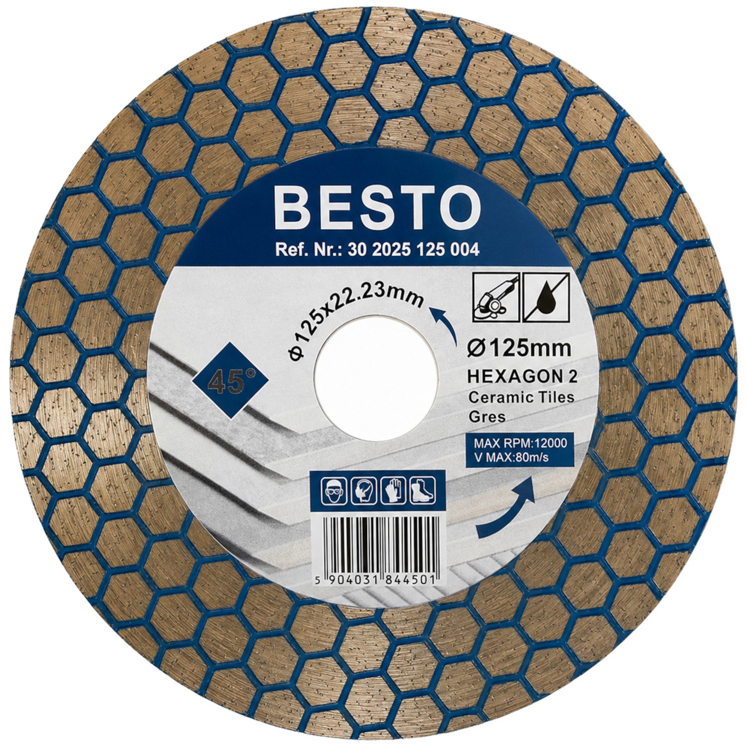 BESTO Tarcza diamentowa HEXAGON 2 - 125mm do gresu, ceramiki