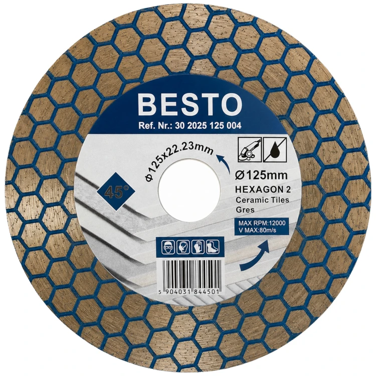 BESTO Tarcza diamentowa HEXAGON 2 - 125mm do gresu, ceramiki