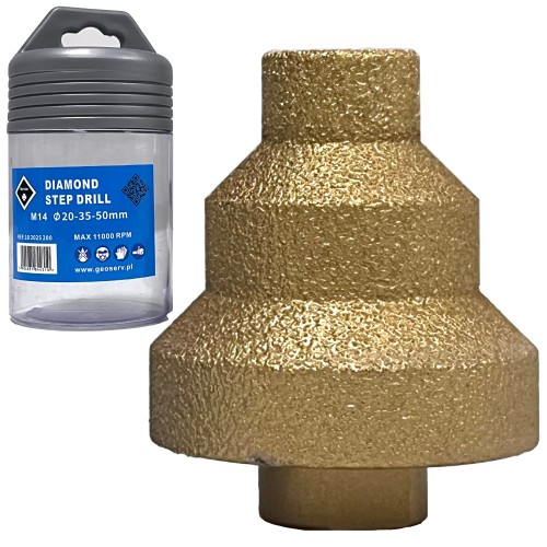 BESTO Frez stopniowy diamentowy średnice 20mm / 35mm / 50mm M14 102025200