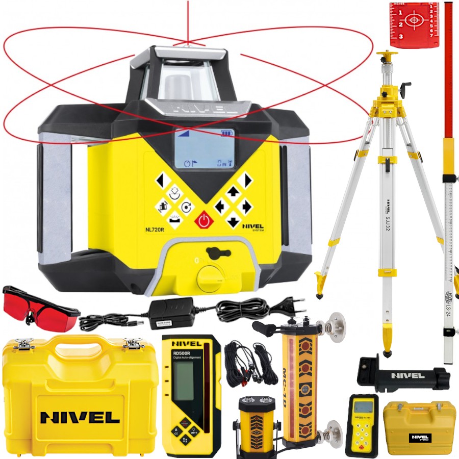 Niwelator Nivel System NL720R DIGITAL + MC1D + łata LS-24 + statyw SJJ32