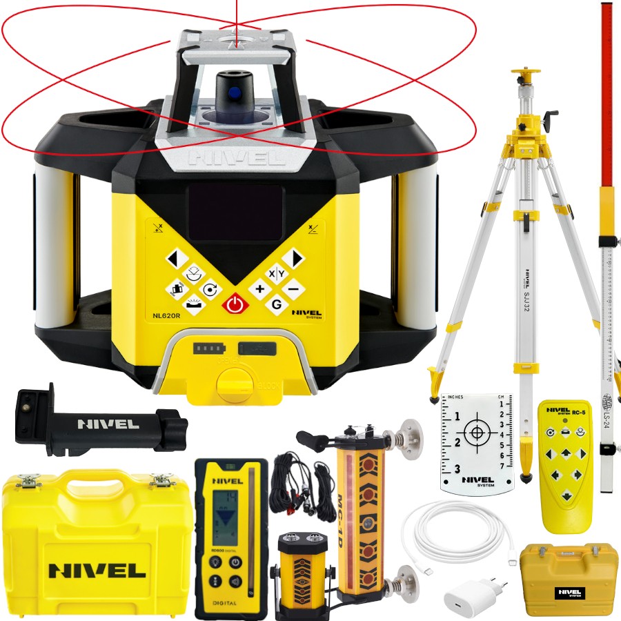 Niwelator Nivel System NL620R DIGITAL + MC1D + łata LS-24 + statyw SJJ32