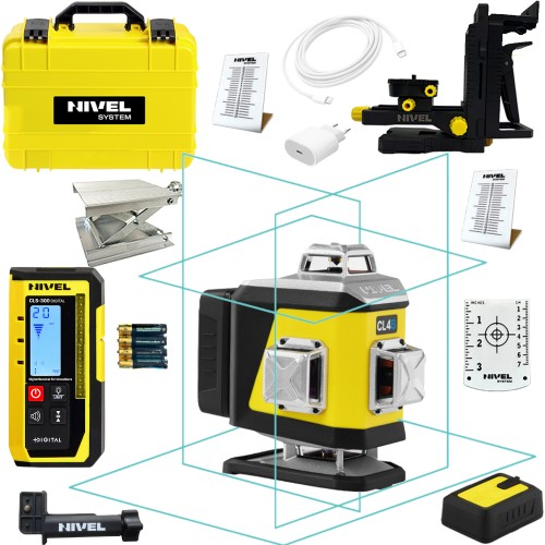 Laser krzyżowy niebieski Nivel System CL4B LCD Bluetooth+ czujnik CLS300