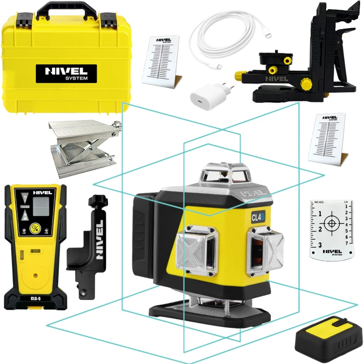 Laser krzyżowy niebieski Nivel System CL4B LCD Bluetooth + czujnik CLS5