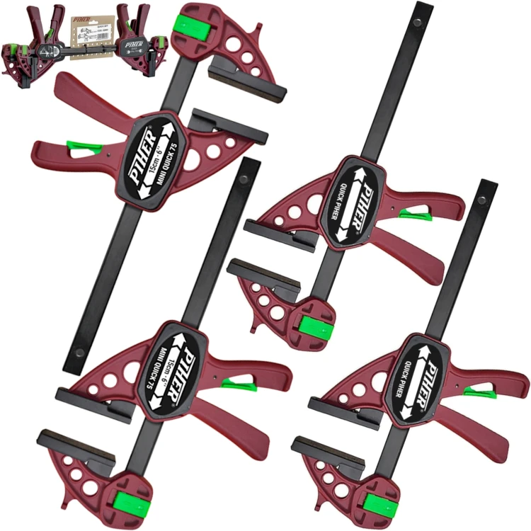 PIHER 52602 Zestaw ścisków stolarskich Quick i Mini Quick 15-30cm 4szt