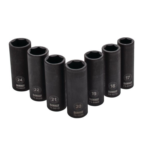 Zestaw nasadek udarowych głębokich 1/2" 7szt. McLaren DeWalt DT70905