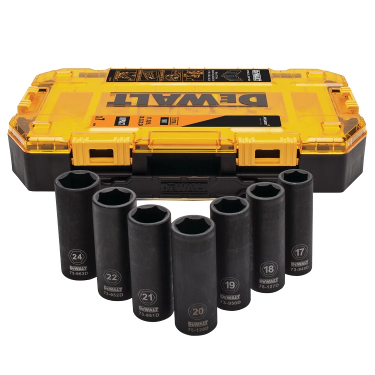 Zestaw nasadek udarowych głębokich 1/2" 7szt. DeWalt DT70905
