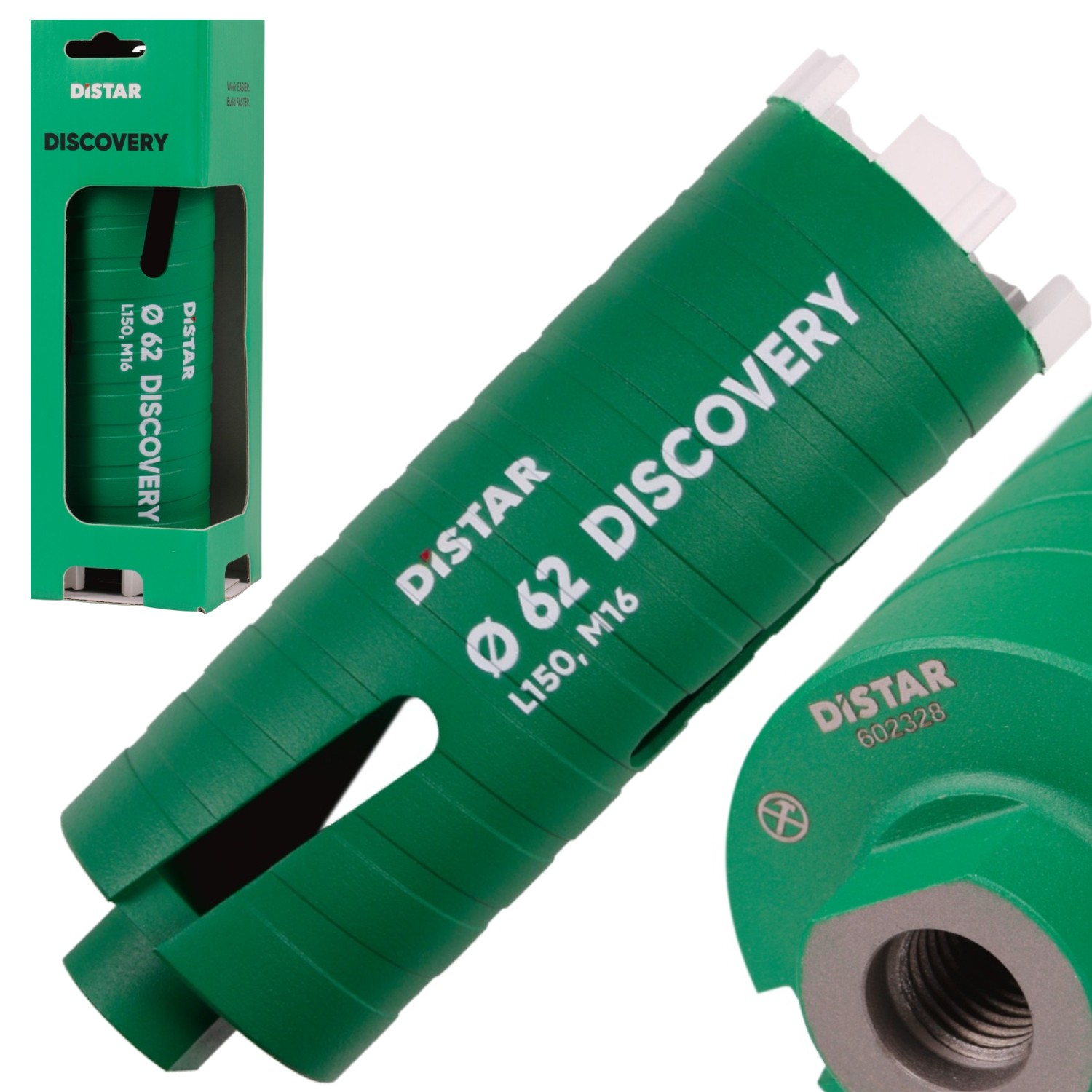 Wiertło diamentowe do betonu 62 x 150mm 5xM16 otwornica Discovery Distar 10216025054