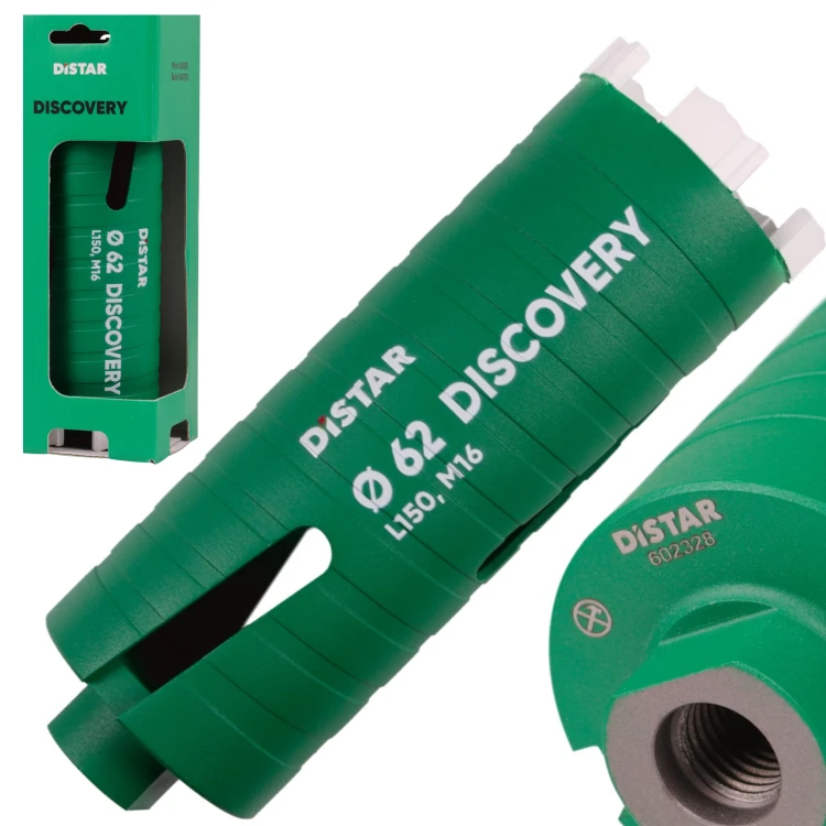 Wiertło diamentowe do betonu 62 x 150mm 5xM16 otwornica Discovery Distar 10216025054