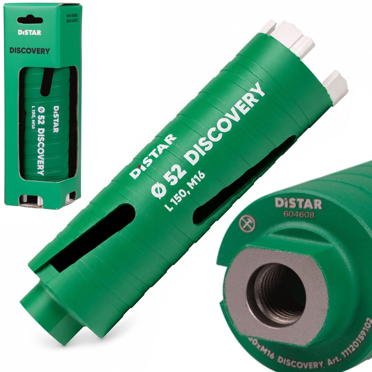 Wiertło diamentowe do betonu 52 x 150mm 4xM16 otwornica Discovery Distar 11120159102