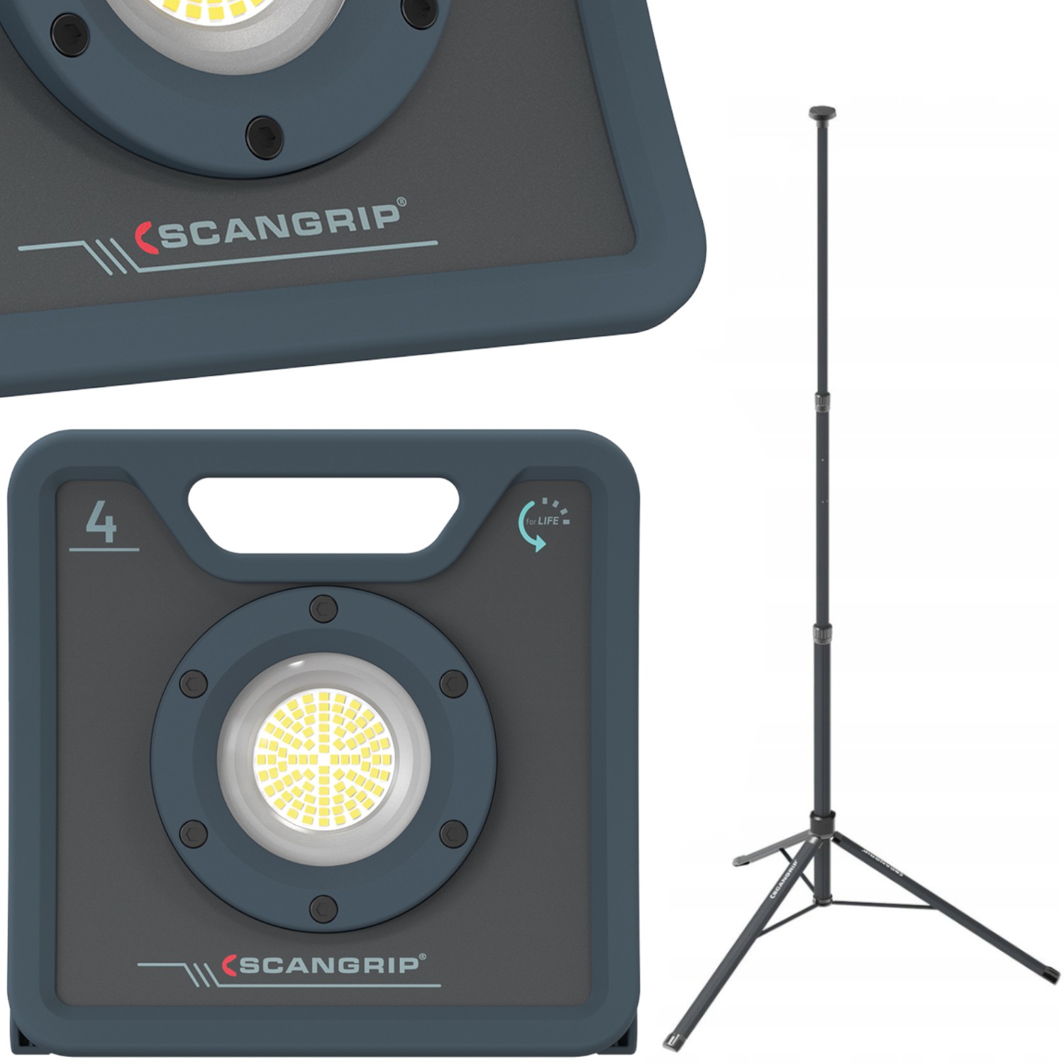 Zestaw lampa warsztatowa NOVA 4 + statyw 0,9m do 2m TRIPOD 2 SCANGRIP 49.0594