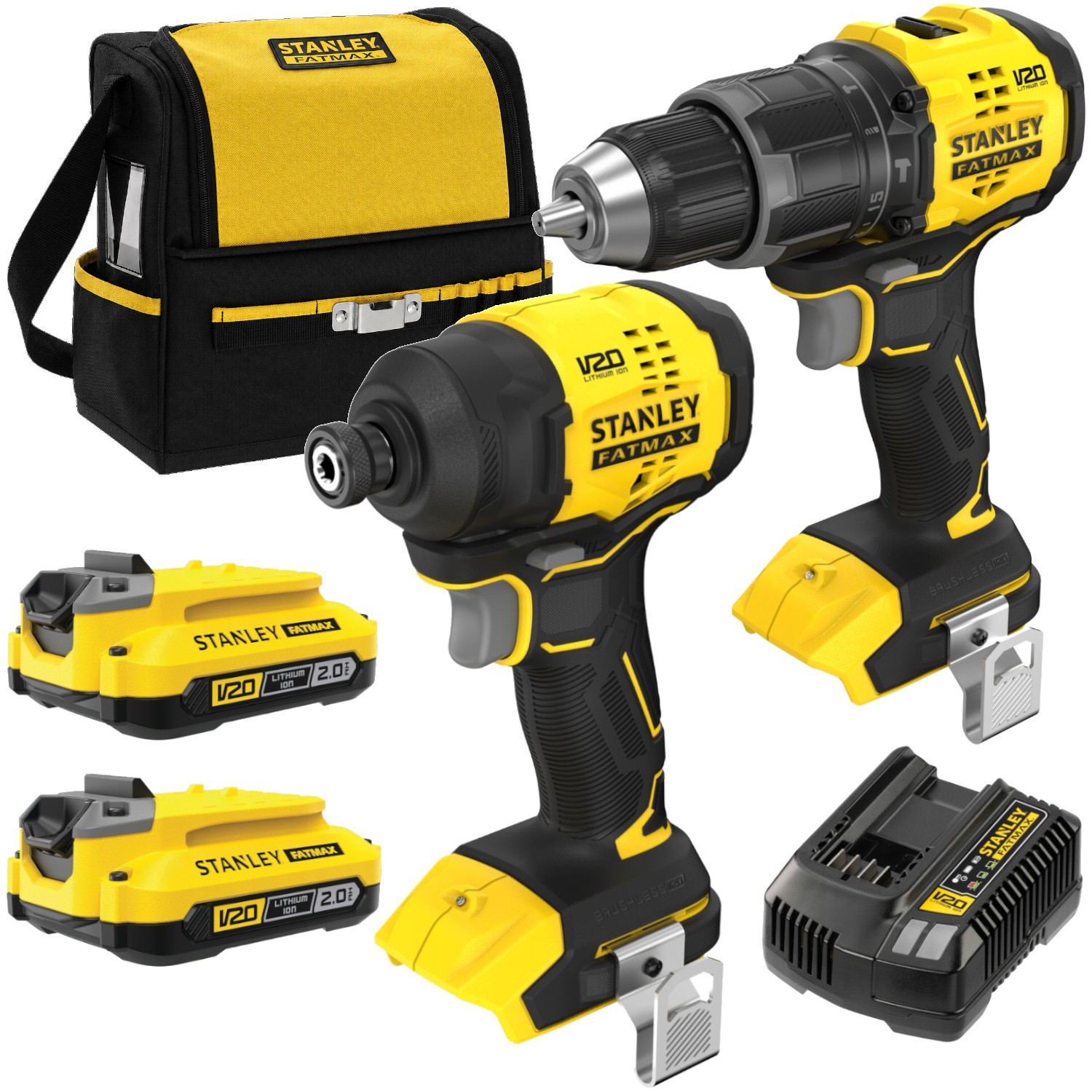 STANLEY Zestaw 18V wkrętarka SFMCD716 + zakrętarka SFMCF811 + 2x2Ah, torba