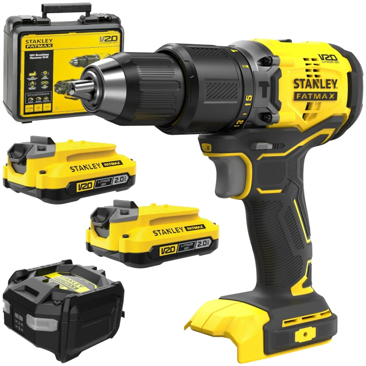 STANLEY Wiertarko wkrętarka udarowa 18V 2x 2.0Ah seria V20 SFMCD715D2K