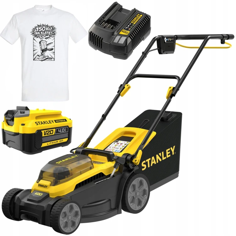 Kosiarka akumulatorowa 34cm 18V 1x 4,0Ah Stanley SCMWP3401M1 + GRATIS Koszulka