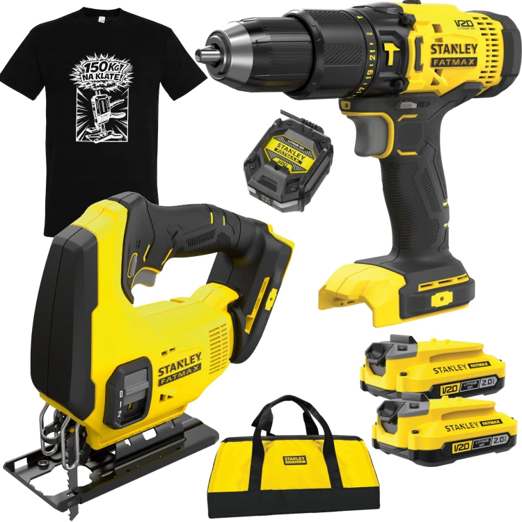 Zestaw elektronarzędzi 2-narzędzia 18V Fatmax V20 Stanley SFMCK212D2S + GRATIS Koszulka