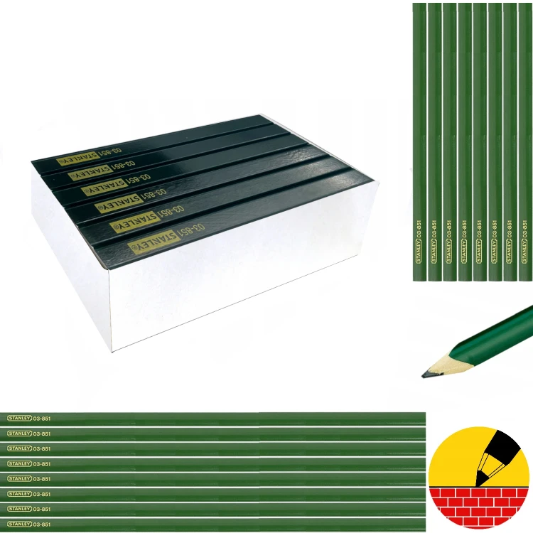 STANLEY 03-851 ołówek murarski zielony 180 mm zestaw 60 sztuk ołówków