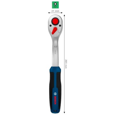 Klucz grzechotka 1/2" BOSCH Professional 72 zęby 5° CrV 768Nm