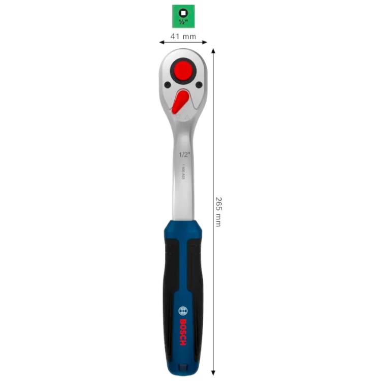 Klucz grzechotka 1/2" BOSCH Professional 72 zęby 5° CrV 768Nm