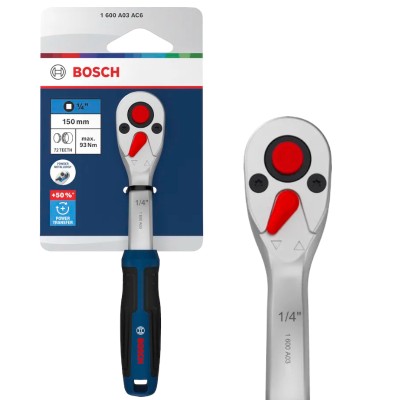 Klucz grzechotka 1/4" BOSCH Professional 72 zęby 5° CrV 93Nm 1600A03AC6