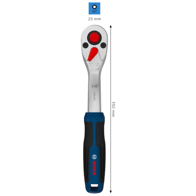 Klucz grzechotka 1/4" BOSCH Professional 72 zęby 5° CrV