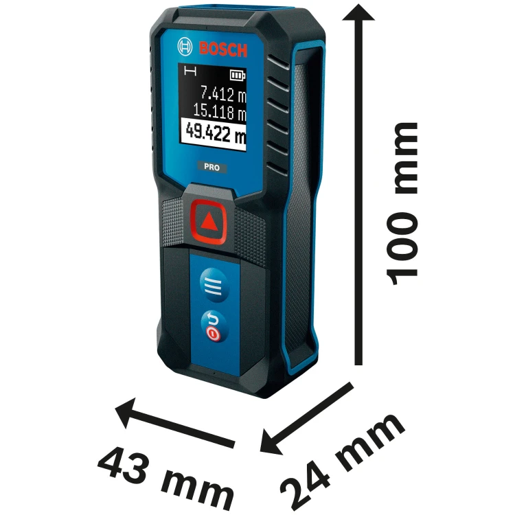 Dalmierz laserowy Bosch PRO GLM50-21 wymiary