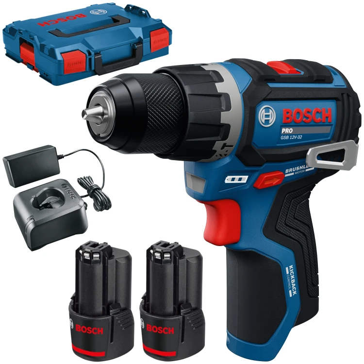 Wiertarko wkrętarka akumulatorowa udarowa 12V 2x2,0Ah Bosch PRO GSB12V-32