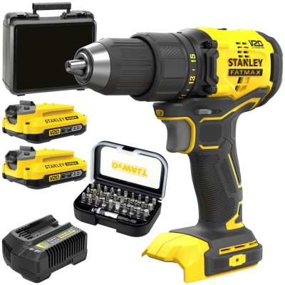 STANLEY SFMCD710D2K Wiertarko-wkrętarka 18V 60Nm 2x 2.0Ah + Zestaw bitów 31el.