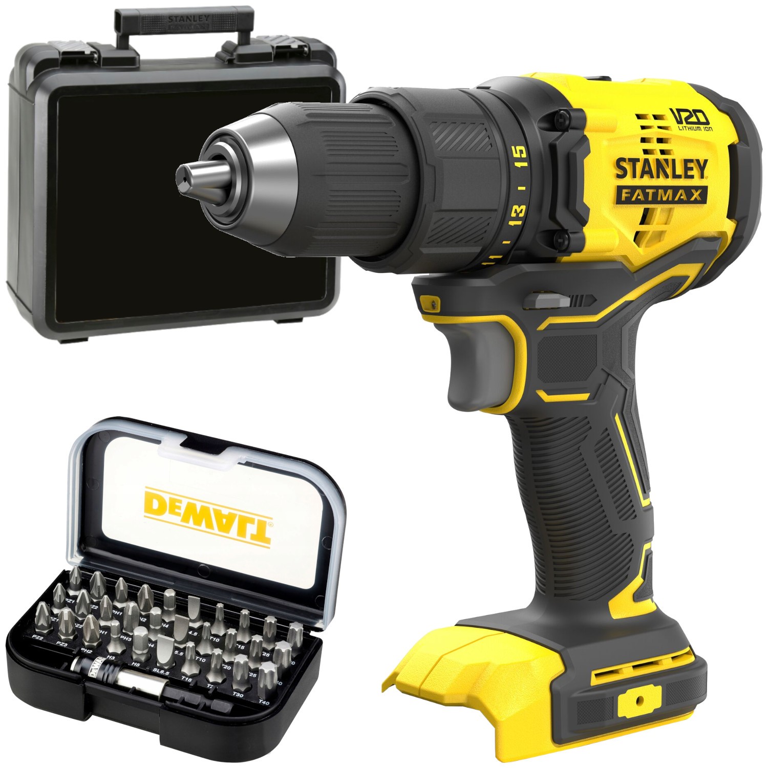 STANLEY SFMCD710 Wiertarko-wkrętarka 18V 60Nm body + zestaw bitów 31el.