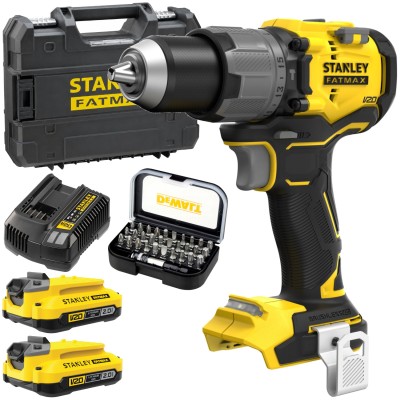 Wiertarko-wkrętarka udarowa 18V 80Nm 2x 2,0Ah Stanley V20 SFMCD726D2T + Bity 31el.