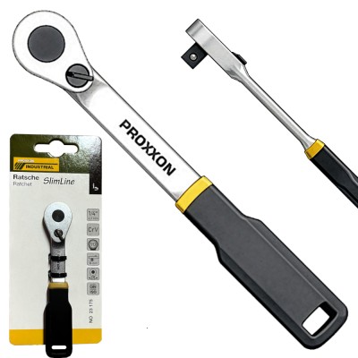 PROXXON 23175 Grzechotka z płaską główką oraz trzonkiem SlimLine 1/4"