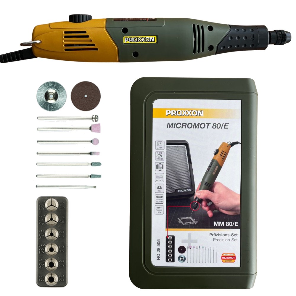 Wiertarko-frezarka PROXXON Micromot 80/E zaciski 230V PR28505 + zestaw
