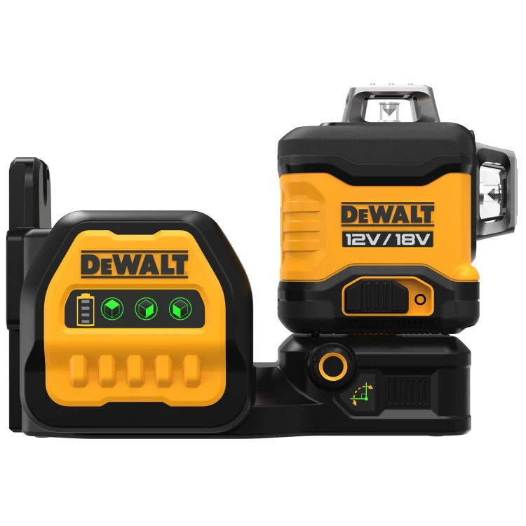 Laser wieloliniowy 3x360 zielony 18V DCE089NG18 TSTAK tarcza uchwyt