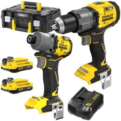 STANLEY Zestaw 18V Wkrętarka SFMCD726 + Zakrętarka SFMCF830 + 2x2Ah kufer