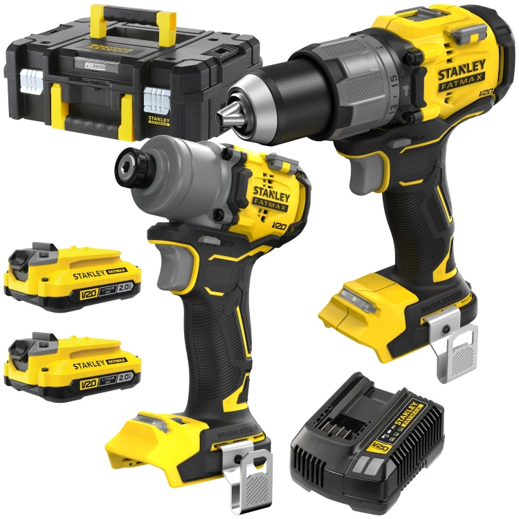 STANLEY Zestaw 18V Wkrętarka SFMCD726 + Zakrętarka SFMCF830 + 2x2Ah kufer