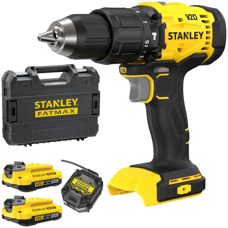 Wiertarko-wkrętarka udarowa 18V 55Nm 2x 2,0Ah Stanley V20 SFMCD712D2T