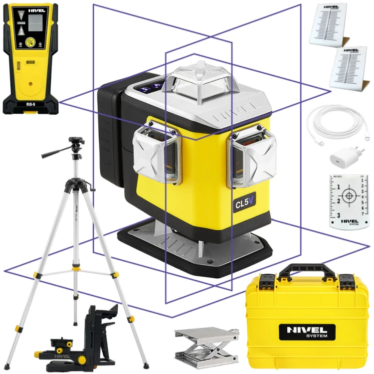 NIVEL SYSTEM Laser krzyżowy fioletowy 4x 360° CL5V + Czujnik + Statyw