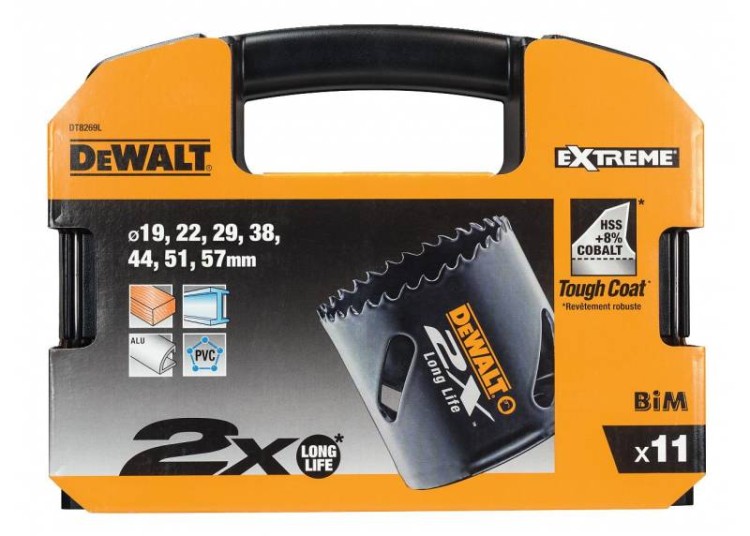 DEWALT zestaw otwornic bimetalicznych 19-57mm 7szt DT8269L