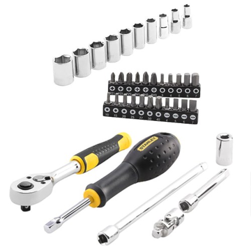 STANLEY 82-828 Zestaw kluczy i nasadek 1/4'' i bitów