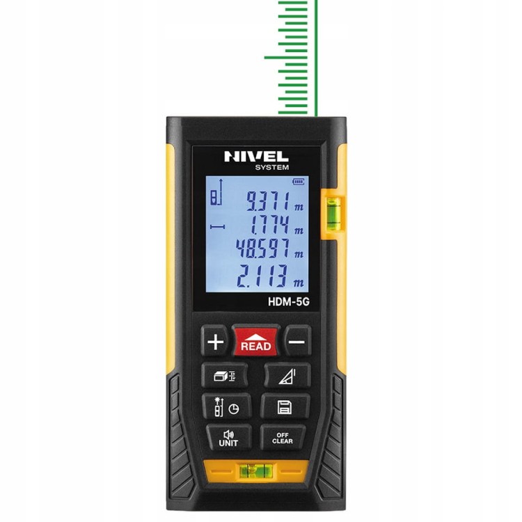 Cyfrowy dalmierz laserowy zielony 50m Nivel System HDM-5G