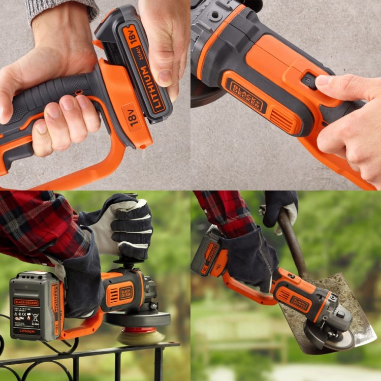 BLACK&amp;DECKER szlifierka kątowa 18V 125mm