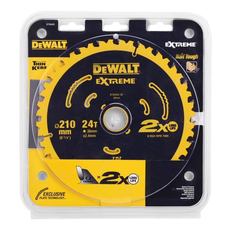 DEWALT Tarcza pilarska do drewna 210mm 24T DT20432