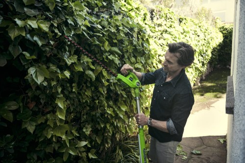 zastosowanie nożyc do żywopłotu na wysięgniku akumulatorowych 40V GREENWORKS G40PHA