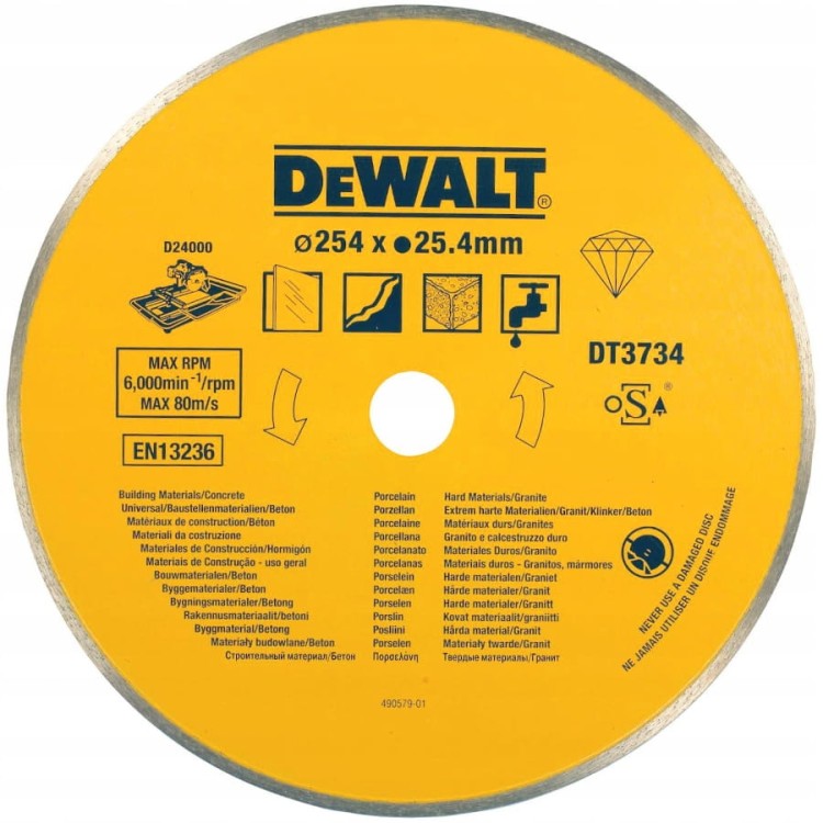 DEWALT DT3734 Tarcza diamentowa do płytek 250mm
