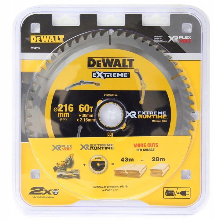 DEWALT Tarcza do cięcia drewna 216x30mm 60T DT99570