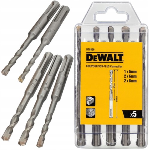 DEWALT DT9399 Zestaw wierteł do betonu SDS PLUS 5szt