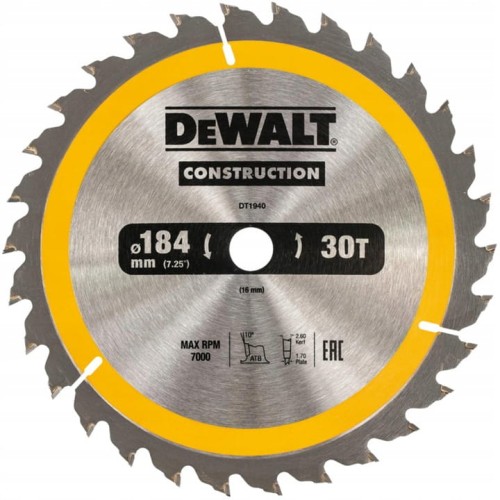 DEWALT tarcza do drewna 184 x 16 mm 30T