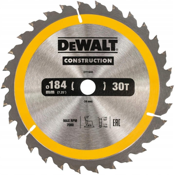 DEWALT tarcza do drewna 184 x 16 mm 30T