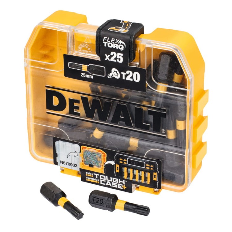 DEWALT DT70557T Końcówki udarowe Flex Torq Torsion T20 25mm 25szt. w Tough Case+