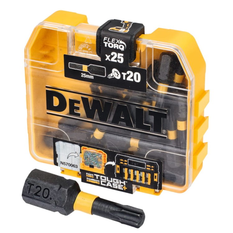 DEWALT DT70557T Bity udarowe Flex Torq Torsion T20 25mm 25szt. w Tough Case+