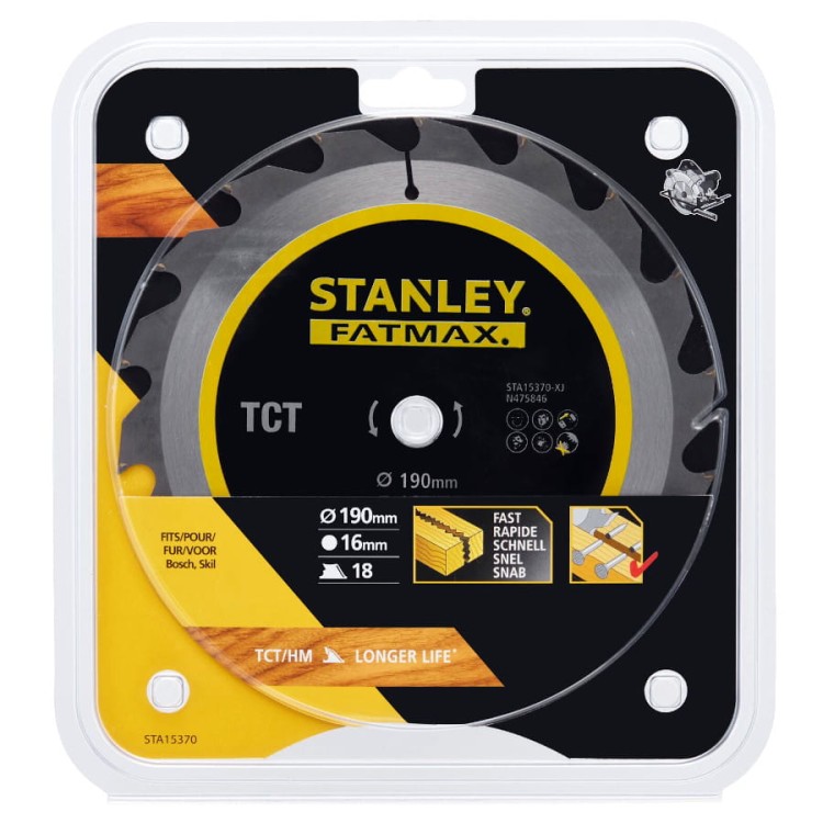 STANLEY STA15370 Piła tarczowa TCT 190x16mm 18z